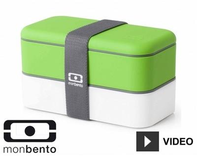 Boîte repas Bento 2 compartiments 1L - Vert