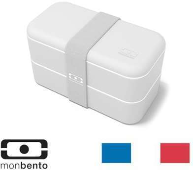 Boîte repas Bento 2 compartiments 1L - Gris Boîte repas Bento 2 compartiments