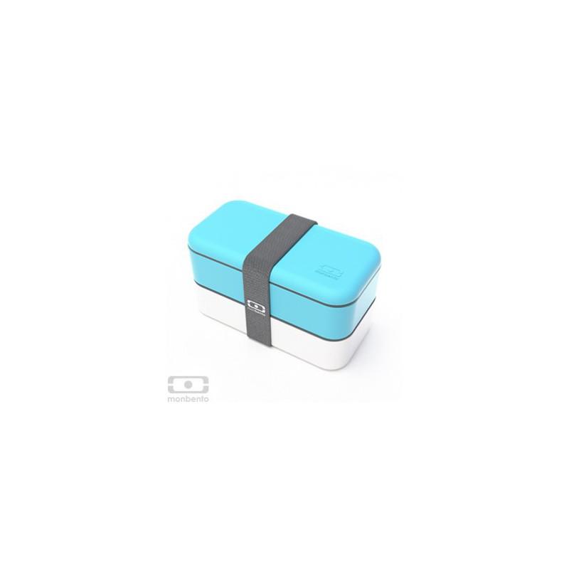 Boite bento MB ORIGINAL bleu ciel-blanc 1L, monben