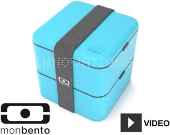 Boîte repas Bento 2 compartiments carrée 1,7L - Bl
