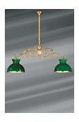 Lustre billard style hollandais tige en volute Lustre billard style hollandais