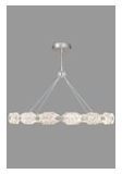 Grand lustre argent et cristal taillé, éclairage L
