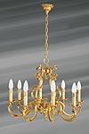 Lustre Louis XV en bronze doré huit lumières Lustre Louis XV en bronze