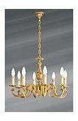 Lustre bronze Louis XV huit lumières Lustre bronze Louis XV huit