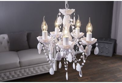 Lustre ultra design à 5 lumières coloris blanc