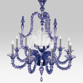 Vivaldi K9 - Lustre - violet verre de Murano Vivaldi K9 - Lustre - violet