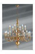 Lustre en laiton style hollandais dix-huit lumière