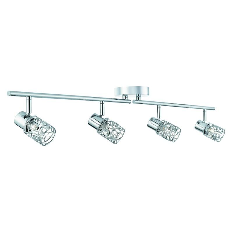 Plafonnier 90cm Mesh spot II, chrome et verre cris