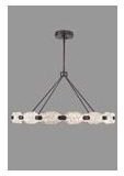 Grand lustre en bronze patiné, éclairage LED