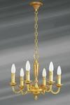 Lustre bronze massif doré Louis XVI six lumières Lustre bronze massif doré