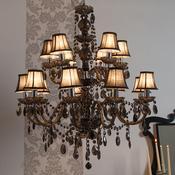 Lustre baroque à pampilles 15 branches en acryliqu