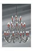Lustre étain mat Louis XIII trente lumières