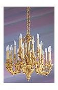 Lustre doré Louis XV bronze vingt lumières