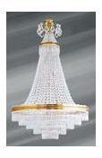 Grand lustre Louis XVI doré cristal de bohème 14 l