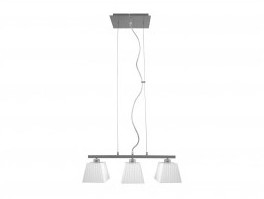 Plafonnier suspendu moderne triple en métal et tissu Plafonnier suspendu moderne