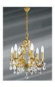 Lustre pampilles en cristal de bohème Louis XV six Lustre pampilles en cristal