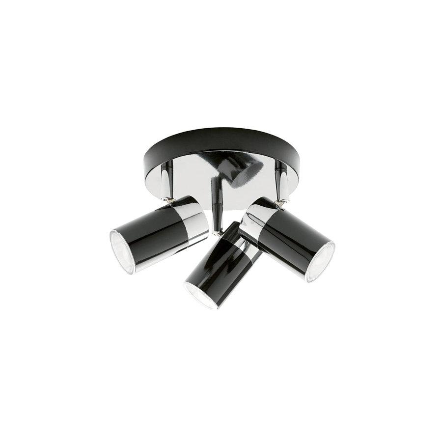 Plafonnier x3 spots VENUS Chrome / Noir eco energi