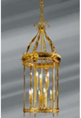 Lanterne de style Louis XVI en bronze massif et ve