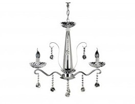 Lustre décoratif 67 cm à 3 spots bougie avec pende