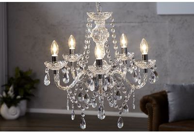 Lustre à 5 lumières design 53 cm coloris transpare