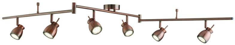 Plafonnier Jupiter cuivre antique 6 spots LED Plafonnier Jupiter cuivre
