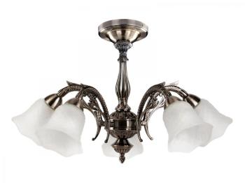 Luminaire en lustre de plafond acier et verre KONSTANCA Luminaire en lustre de plafond