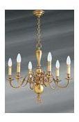 Lustre style hollandais laiton six lumières