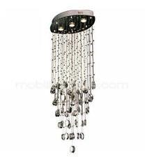 Lustre suspension design à pampilles - Stainless