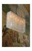Lustre cristal pampilles forme rectangulaire trans