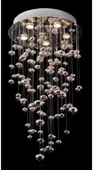 Lustre RAFAELO en métal chromé et verre mercurisé