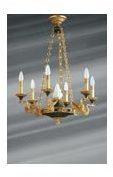 Lustre doré style Empire en bronze massif finition Lustre doré style Empire en