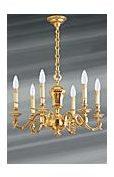 Lustre Louis XIV doré en bronze massif six lumière