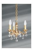 Petit lustre trois lumières de style Louis XVI en bronze Petit lustre trois lumières