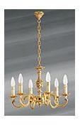 Lustre bronze Louis XV six lumières Lustre bronze Louis XV six