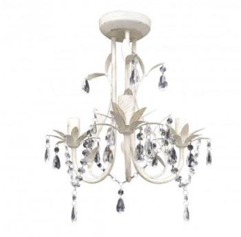 VidaXL Lustre en cristal blanc