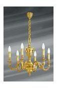 Lustre, Louis XVI, en bronze doré, six lumières