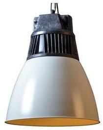 Lustre style industriel en métal blanc mat - Kerwan Lustre style industriel en