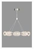 Lustre aux dix cristaux taillés et éclairage LED
