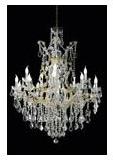 Très grand lustre cristal et métal doré 16 lumière