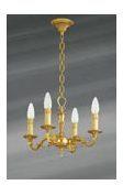 Petit lustre Louis XVI en bronze doré quatre lumières Petit lustre Louis XVI en