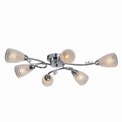 Lustre Plafonnier design 6 lumières verre Abella -
