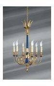 Lustre de style Directoire doré et bleu roi, en br