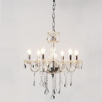 Lustre chandelier pampilles en verre transparent