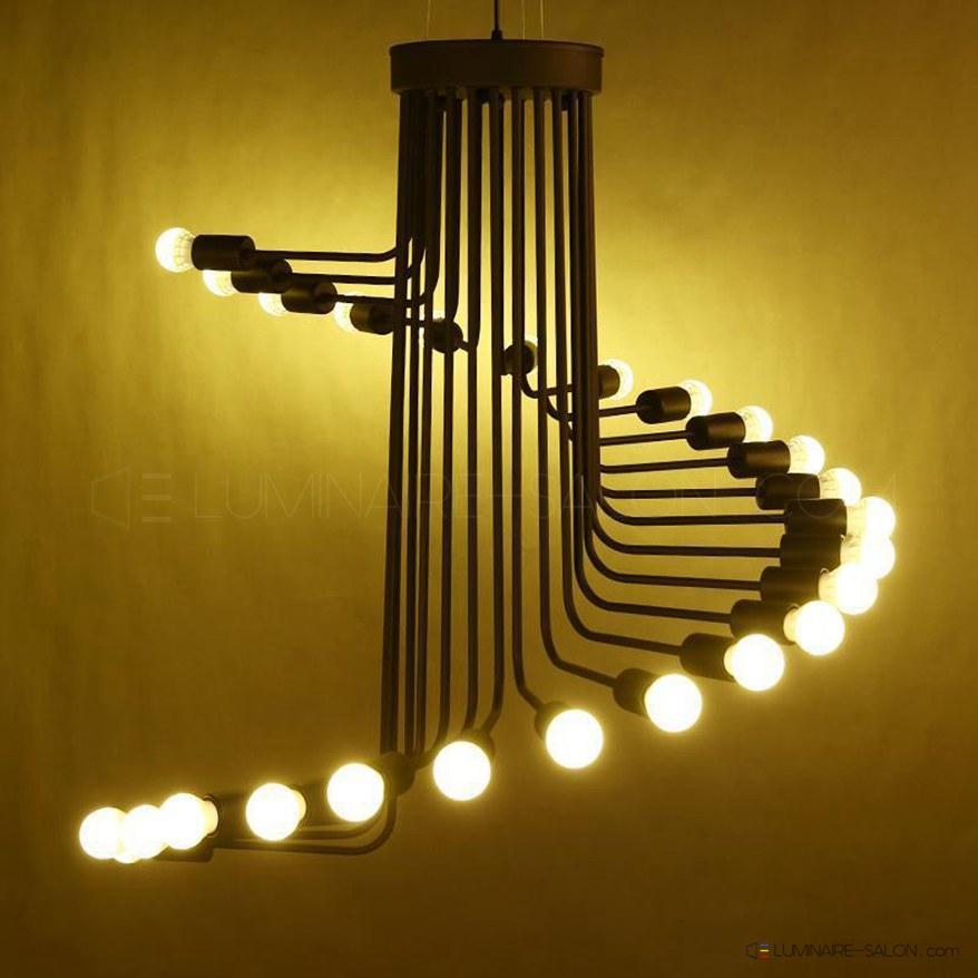 Lustre design styliste noir avec 26 lampes Tournan