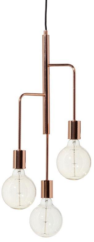 Chandelier 3 Bras Cuivre Noir Design Cool