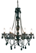 Lustre baroque noir 6 branches à pampilles STAR pa