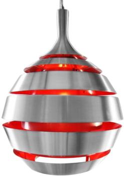 Lustre suspension rouge aluminium brossé - AL Cosm