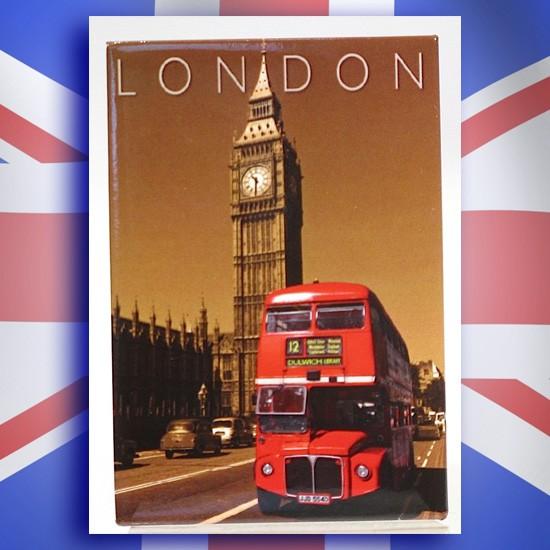 Magnet sépia bus anglais Big Ben