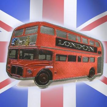 Magnet métalisé bus Anglais