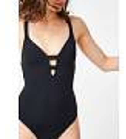 C1flkj Seafolly Party 1 Pièce Noir De Scuba Maillot Block Bain uTFKl135Jc